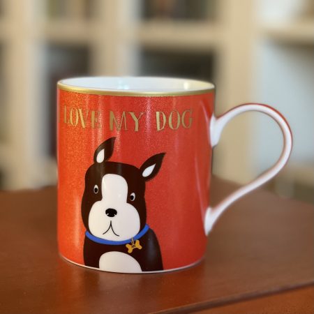 Kopp av porslin hund ?I love my dog?