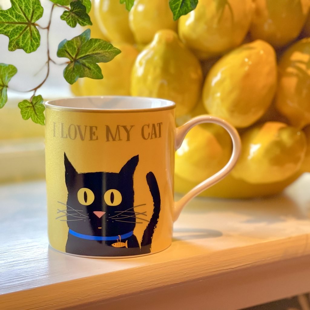 Kopp av porslin katt ?I love my cat?