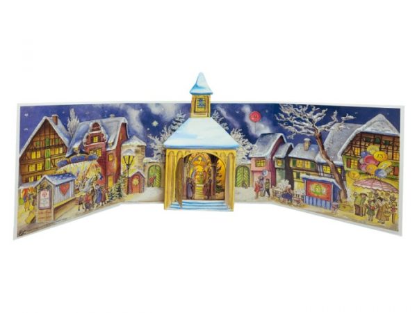 Adventskalender utvikbar 3D kyrka 1956