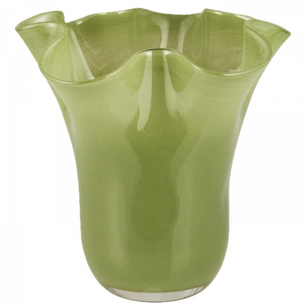 Vas vågig kant grön