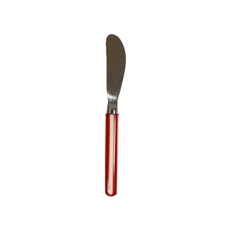 Smörkniv polkagrisrandig röd/vit