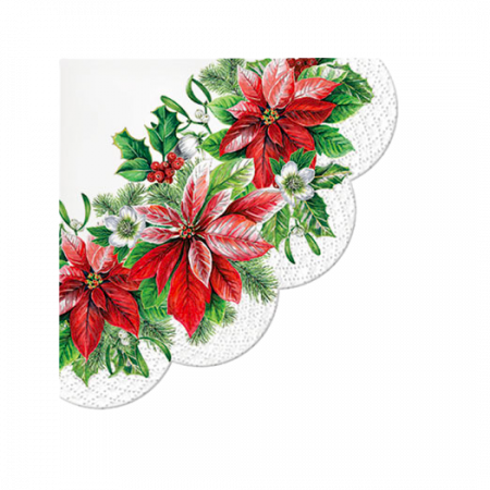 Servett ?Glory Poinsettia? rund