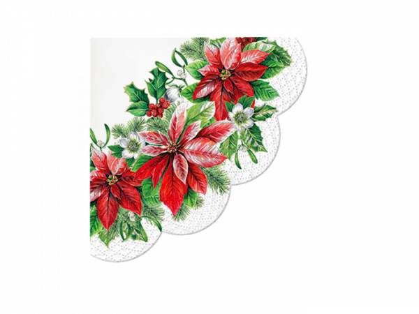 Servett ?Glory Poinsettia? rund
